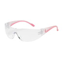 West Chester 250-10-0900 Eva Rimless Safety Glasses with Clear / Pink Temple, Clear Lens and Anti-Scratch Coating