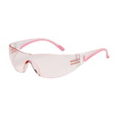 West Chester 250-10-0904 Eva Rimless Safety Glasses with Clear / Pink Temple, Pink Lens and Anti-Scratch Coating