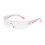 PIP 250-10-0920 Eva Rimless Safety Glasses with Clear / Pink Temple, Clear Lens and Anti-Scratch / Anti-Fog Coating