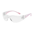 West Chester 250-11-0900 Eva Petite Rimless Safety Glasses with Clear / Pink Temple, Clear Lens and Anti-Scratch Coating