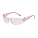 West Chester 250-11-0904 Eva Petite Rimless Safety Glasses with Clear / Pink Temple, Pink Lens and Anti-Scratch Coating
