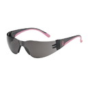 West Chester 250-11-5501 Eva Petite Rimless Safety Glasses with Gray / Pink Temple, Gray Lens and Anti-Scratch Coating