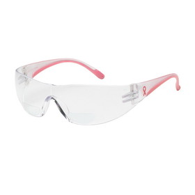 West Chester 250-12-0150 Lady Eva Rimless Safety Readers with Clear / Pink Temple, Clear Lens and Anti-Scratch Coating - +1.50 Diopter