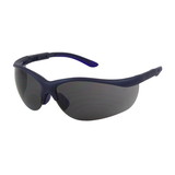 West Chester 250-21-0101 Hi-Voltage AC Semi-Rimless Safety Glasses with Blue Frame, Gray Lens and Anti-Scratch Coating