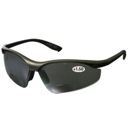 West Chester 250-25-0115 Mag Readers Semi-Rimless Safety Readers with Black Frame, Gray Lens and Anti-Scratch Coating - +1.50 Diopter
