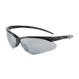 West Chester 250-28-0006 Adversary Semi-Rimless Safety Glasses with Black Frame, Silver Mirror Lens and Anti-Scratch Coating