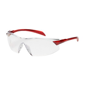 PIP 250-45-1010 Radar Rimless Safety Glasses with Red Temple, Clear Lens and Anti-Scratch / Anti-Reflective Coating