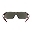 West Chester 250-45-1021 Radar Rimless Safety Glasses with Red Temple, Gray Lens and Anti-Scratch / Anti-Fog Coating