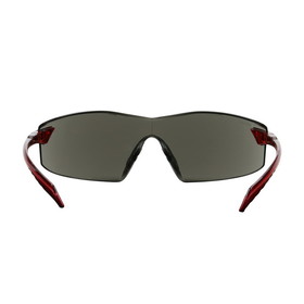 West Chester 250-45-1021 Radar Rimless Safety Glasses with Red Temple, Gray Lens and Anti-Scratch / Anti-Fog Coating