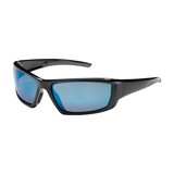 West Chester 250-47-0006 Sunburst Full Frame Safety Glasses with Black Frame, Blue Mirror Plus Lens and Anti-Scratch / Anti-Reflective Coating