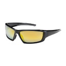 West Chester 250-47-0007 Sunburst Full Frame Safety Glasses with Black Frame, Gold Mirror Plus Lens and Anti-Scratch / Anti-Reflective Coating
