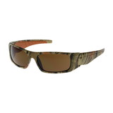 West Chester 250-53-1024 Squadron Full Frame Safety Glasses with Camouflage Frame, Brown Lens and Anti-Scratch / Anti-Fog Coating