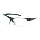 West Chester 250-58-0520 Xtricate-C Semi-Rimless Safety Glasses with Green Frame, Clear Lens and FogLess 3Sixty Coating
