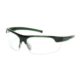 PIP 250-58-0520 Xtricate-C Semi-Rimless Safety Glasses with Green Frame, Clear Lens and FogLess 3Sixty Coating