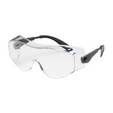 West Chester 250-98-0020 OverSite OTG Rimless Safety Glasses with Black / Gray Temple, Clear Lens and Anti-Fog / Anti-Scratch Coating