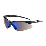 West Chester 250-AN-10115 Anser Semi-Rimless Safety Glasses with Black Frame, Blue Mirror Lens and Anti-Scratch Coating