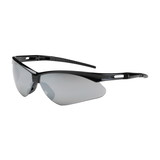 West Chester 250-AN-10125 Anser Semi-Rimless Safety Glasses with Black Frame, Silver Mirror Lens and Anti-Scratch Coating