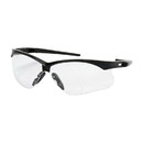 West Chester 250-AN-11120 Anser Semi-Rimless Safety Readers with Black Frame, Clear Lens and Anti-Scratch / Anti-Fog Coating - +2.00 Diopter