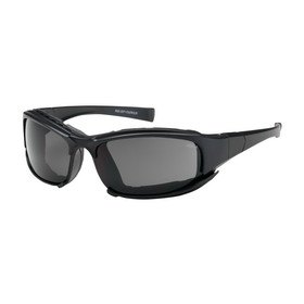 PIP 250-CE-10091 Cefiro Full Frame Safety Glasses with Black Frame, Rubber Foam Padding, Gray Lens and Anti-Scratch / Anti-Fog Coating
