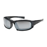 West Chester 250-CE-10095 Cefiro Full Frame Safety Glasses with Black Frame, Rubber Foam Padding, Silver Mirror Lens and Anti-Scratch / Anti-Fog Coating