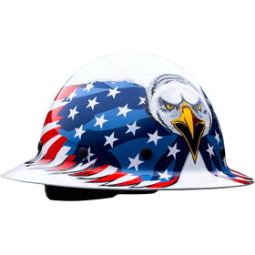 PIP 280-HP1481EAG Wolfjaw Full Brim Smooth Dome Hard Hat with Fiberglass Resin Shell, Graphic Eagle Design, 8-Point Riveted Textile Suspension and Wheel-Ratchet Adjustment