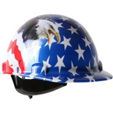 PIP 280-HP341R-USA Dom Cap Style Smooth Dome Hard Hat with HDPE Shell, 4-Point Textile Suspension, Graphic Wrap and Wheel-Ratchet Adjustment