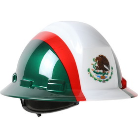 PIP 280-HP641R-MEX Kilimanjaro Full Brim Hard Hat with HDPE Shell, 4-Point Textile Suspension Graphic Wrap and Wheel Ratchet Adjustment