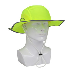 PIP 282-AFB375-LY HardCap Hi-Vis Ranger Style Bump Cap with HDPE Protective Liner, Adjustable Back and Chin Strap