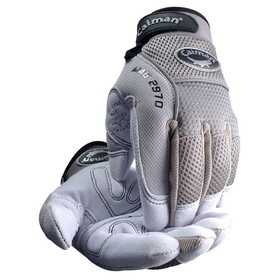 PIP 2970 Caiman MAG Multi-Activity Glove with Padded Deerskin Leather Palm and Gray AirMesh Back