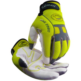 PIP 2980 Caiman MAG Multi-Activity Glove with Goat Grain Leather Palm and Hi-Vis Yellow AirMesh Back
