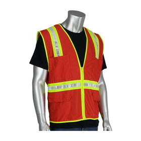 PIP 300-1000 PIP Non-ANSI Surveyor's Style Safety Vest with a Solid Front, Mesh Back and Prismatic Tape