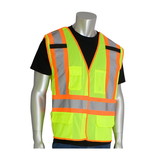 West Chester 302-0212 PIP ANSI Type R Class 2 Two-Tone Five Pocket Breakaway Mesh Vest