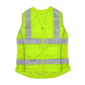 PIP 302-0312 PIP ANSI Type R Class 2 Woman's Contoured Vest with Solid Front, Mesh Back and Adjustable Waist