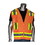West Chester 302-0500D PIP ANSI Type R Class 2 Two-Tone Eleven Pocket Surveyors Vest with Solid Front, Mesh Back  and &quot;D&quot; Ring Access, Price/Each