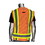 West Chester 302-0500D PIP ANSI Type R Class 2 Two-Tone Eleven Pocket Surveyors Vest with Solid Front, Mesh Back  and &quot;D&quot; Ring Access, Price/Each
