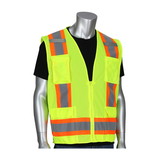 West Chester 302-0500M PIP ANSI Type R Class 2 Two-Tone Eleven Pocket Mesh Surveyors Vest