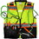 PIP 302-0670T ANSI Type R Class 2 Two-Tone Twelve Pocket Tethering Vest with Ripstop Black Bottom Front and "D" Ring Access, Price/each