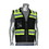 West Chester 302-0800D-BK PIP ANSI Type O Class 1 Black Two-Tone Eleven Pocket Tech-Ready Mesh Surveyors Vest, Price/Each