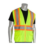 West Chester 302-MAP PIP ANSI Type R Class 2 Two-Tone Eleven Pocket Premium Solid Surveyors Vest