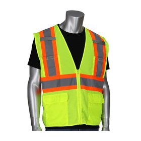 West Chester 302-MVZT PIP ANSI Type R Class 2 Two-Tone Six Pocket Mesh Vest