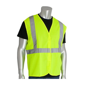 West Chester 302-WCENG PIP ANSI Type R Class 2 Value Hook &amp; Loop Solid Vest