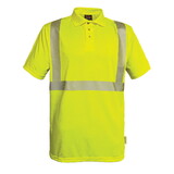 PIP 302CT ANSI Type R Class 2 Short Sleeve Moisture Wicking Polo Shirt with 3M Scotchlite Comfort Trim and UPF 35 Sun Protection