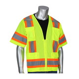 West Chester 303-0500M PIP ANSI Type R Class 3 Two-Tone Eleven Pocket Mesh Surveyors Vest