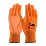 PIP 33-425OR G-Tek GP Hi-Vis Seamless Knit Polyester Glove with Polyurethane Coated Flat Grip on Palm & Fingers