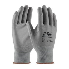 PIP 33-G125 G-Tek GP Seamless Knit Nylon Glove with Polyurethane Coated Flat Grip on Palm &amp; Fingers