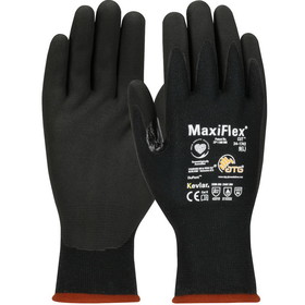 PIP 34-1743 MaxiFlex Cut MaxiFlex Cut Seamless Knit Kevlar Glove with Black MicroFoam Nitrile Coating - Palm & Fingertips - Touchscreen Compatible