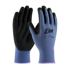 PIP 34-500 G-Tek GP Seamless Knit Nylon Glove with Nitrile Coated MicroSurface Grip on Palm &amp; Fingers - 13 Gauge