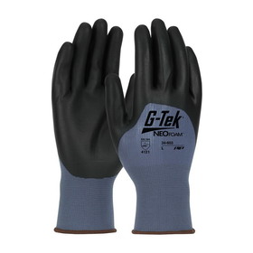 PIP 34-603 G-Tek NeoFoam Seamless Nylon Glove with NeoFoam Coated Palm, Fingers &amp; Knuckles - Touchscreen Compatible