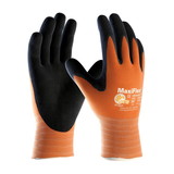 West Chester 34-8014 MaxiFlex Ultimate Hi-Vis Seamless Knit Nylon Glove with Nitrile Coated MicroFoam Grip on Palm & Fingers
