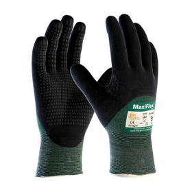 PIP 34-8453 MaxiFlex Cut Seamless Knit Engineered Yarn Glove with Premium Nitrile Coated MicroFoam Grip on Palm, Fingers &amp; Knuckles - Micro Dot Palm